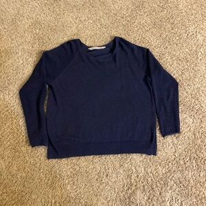 Navy blue Athleta crewneck sweater size large.